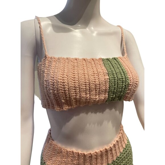 crochet tube top coachella boho beach festival small cottage retro 70's - Picture 3 of 5